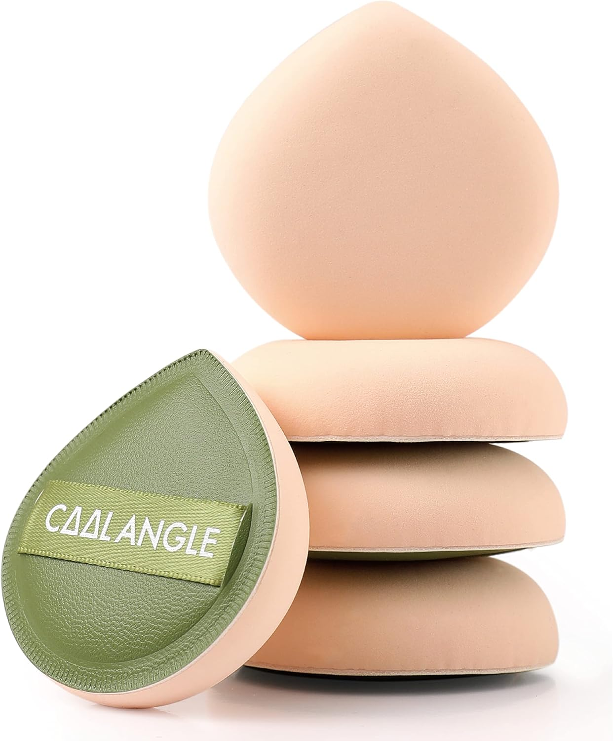 COOL-ANGLE 5Pcs Makeup Sponge for Foundation Concealer and Powder, Latex Free Blender Sponge for Natural and Easy Makeup Soft Long-Lasting and Beginner-Friendly, Green, Medium image number 6