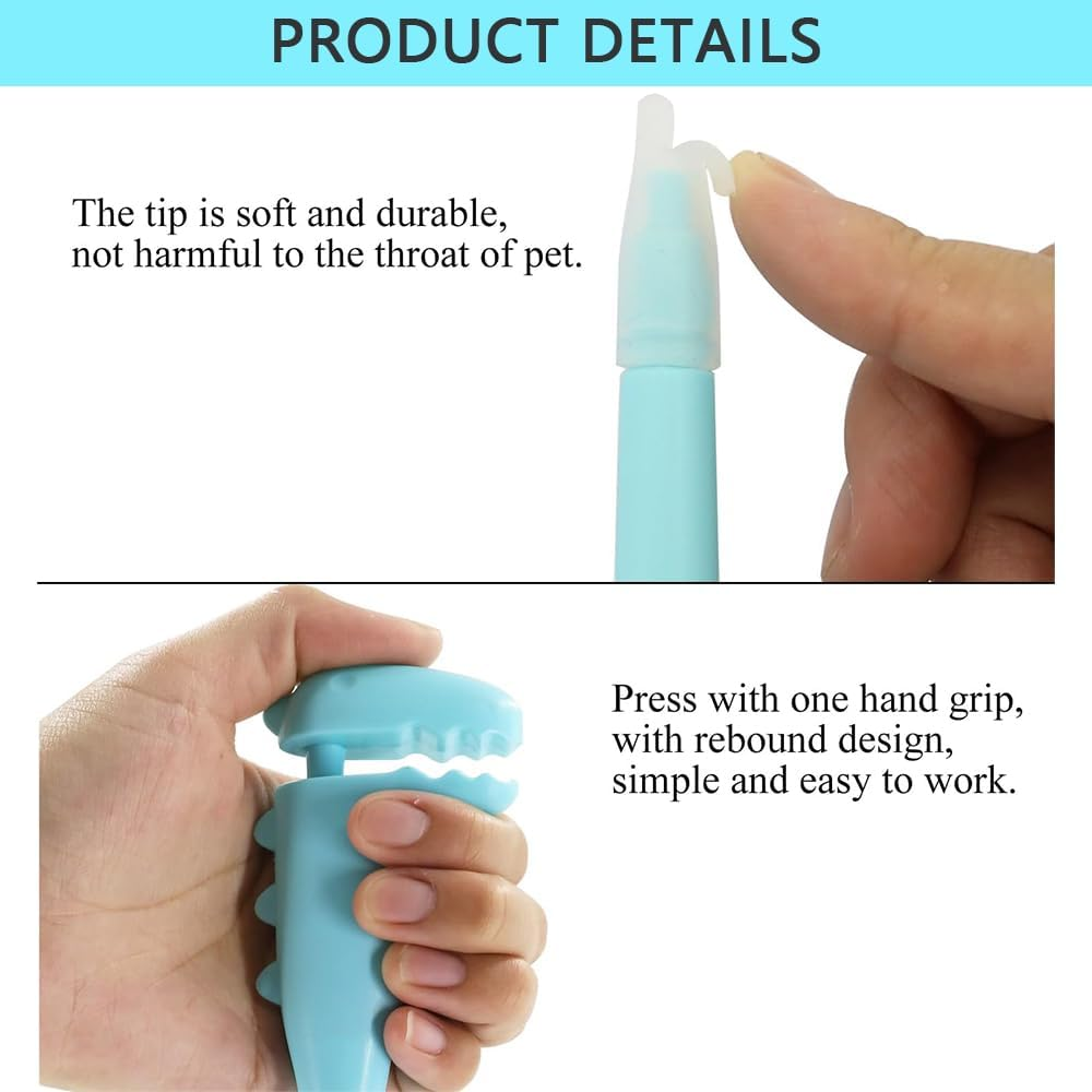 HYAVIA 2 Pack Cat Pill Dispenser &ndash; Dinosaur Design, Silicone Tip Medicine Pusher for Cats, Puppies & Small Pets, Reusable & Easy to Clean image number 2