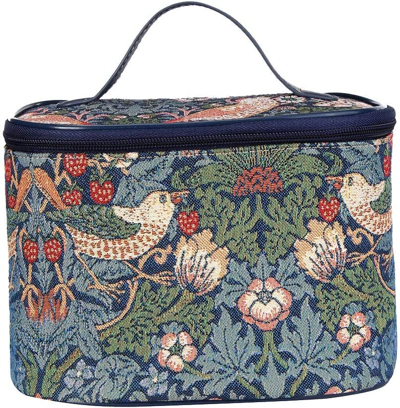 Signare Tapestry Cosmetic Make up Toiletry Travel Vanity Bag Case in William Morris Golden Lily (TOIL-GLILY)