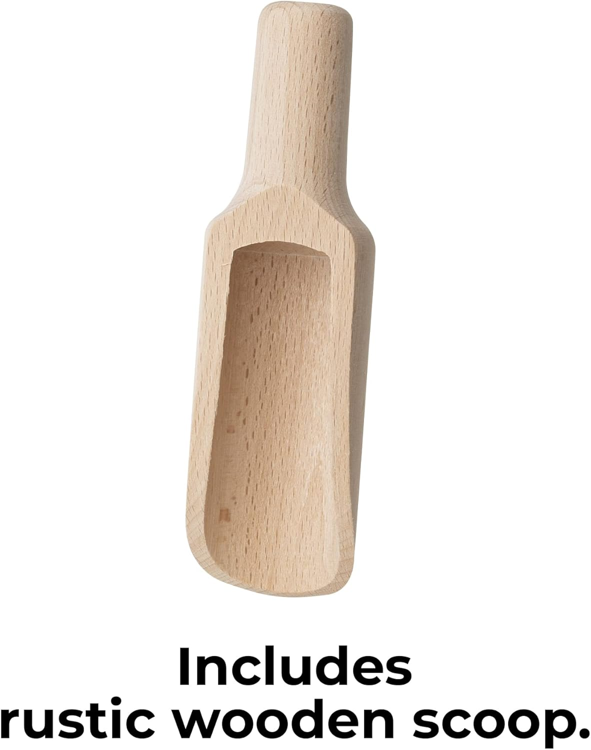 Upper Midland Products Glass Bath Salt Jar with Wooden Scoop for Bath Salt, Bath Salt Container with Airtight Lid Holds 74 Oz of Bath Salt Epsom Salt, Laundry, Flour Multi Use image number 2