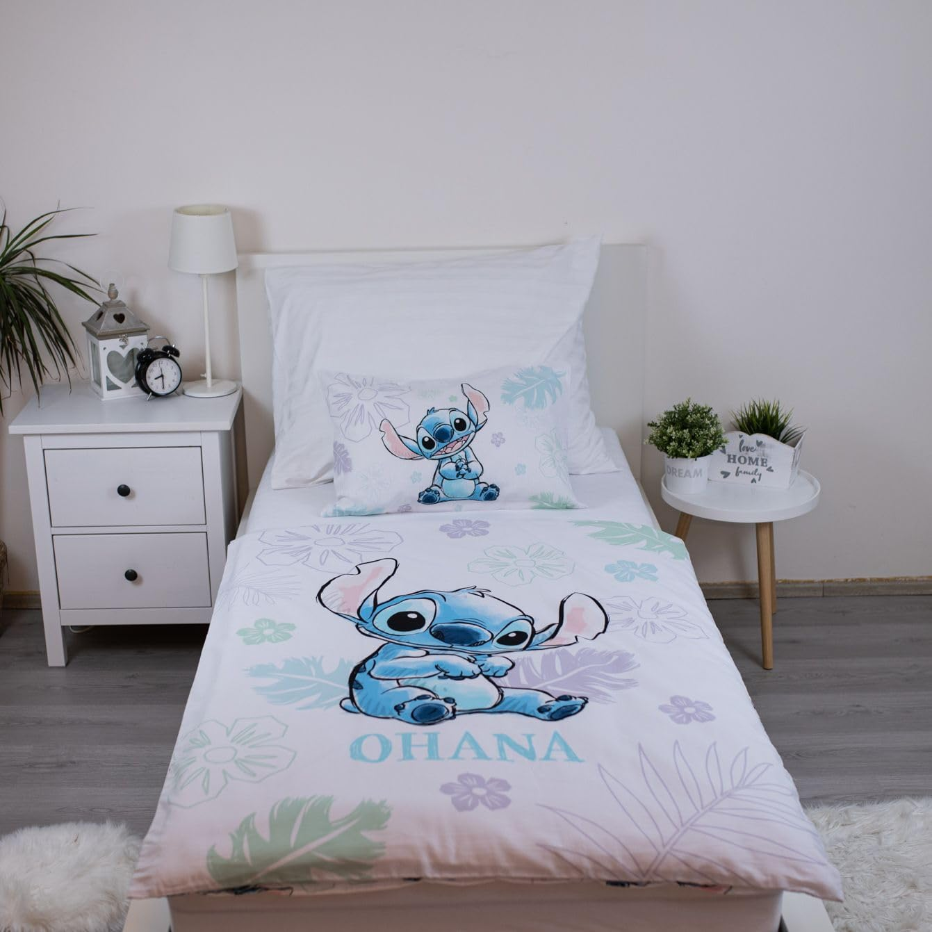 Jerry Fabrics Stitch Ohana Reversible Bed Linen 100 X 135 Cm & Pillow Duvet Cover Set, 100% Cotton, Cot Bed image number 2