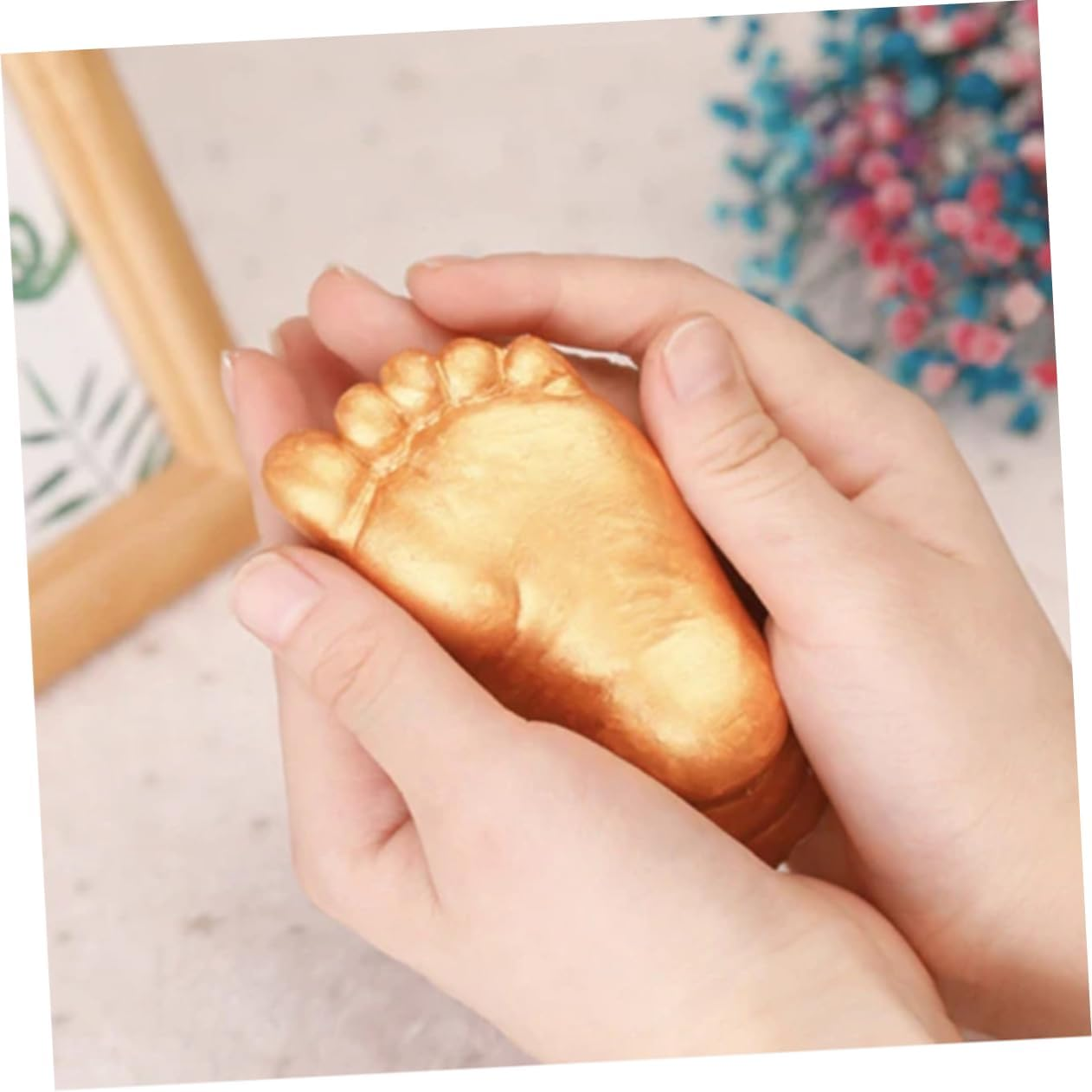 Newborn Baby Hand Casting Kit Plaster Powder for 3D Keepsake Molding, Baby Foot and Handprint Memorial Set for Infant Full Moon and Hundred Days Celebration image number 2