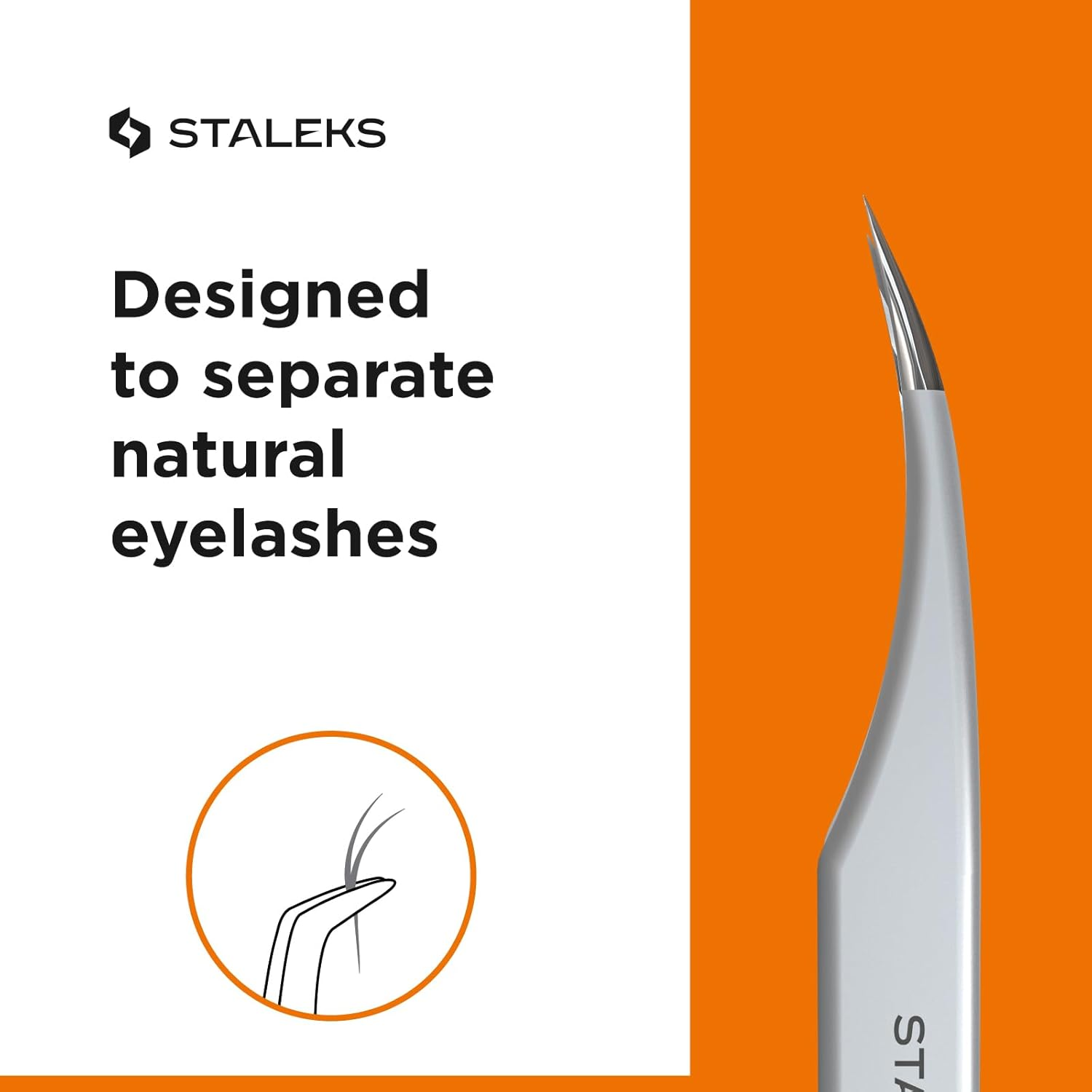 Staleks Pro Professional Eyelash Tweezers Expert 40 Type 11 &ndash; Curved &ndash; Lash Separation &ndash; Stainless Steel &ndash; Anti-Fatigue Design image number 4