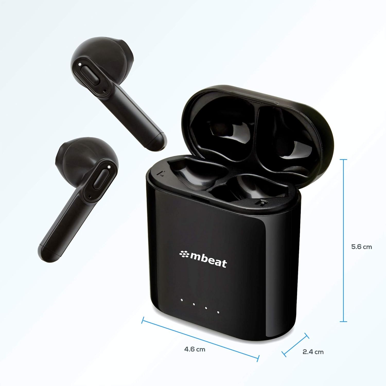 Mbeat E1 True Wireless Bluetooth Earbuds In-Ear Stereo Bluetooth Headphones Wireless Earphones (Bluetooth 5.0, Built-In Mic, Stereo Calls, Touch Control, Long Lasting Comfort and Secure in Ear Fit, Total 18 Hours Playtime with 500Ma Charging Case)