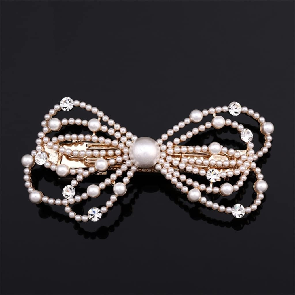 Crystal Hair Accessories,Clips Hairpins,Clip Plate,Hairpin Female Bow Headgear Hair Clip Back Head Hairpin One Word Clip Spring Clip (Color : B, Size : 10 * 5Cm) (Color : A, Size : 10 * 5Cm) image number 4