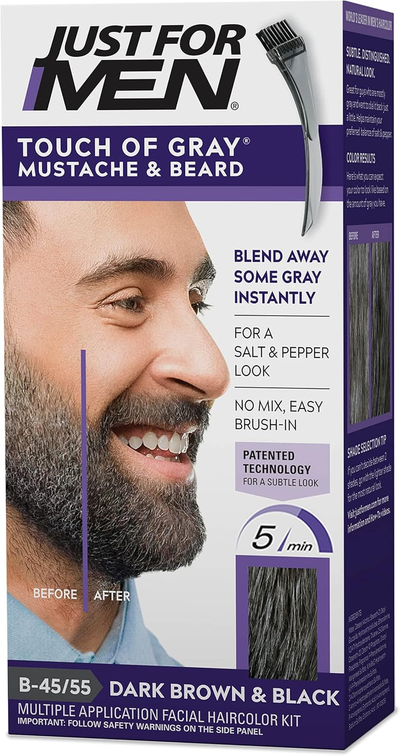 Just for Men Touch of Gray Mustache and Beard Color, Dark Brown & Black image number 1