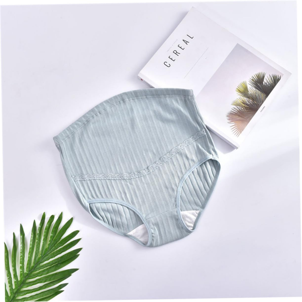 3Pcs High Waist Maternity Panties Cotton XL Comfortable Underwear for Pregnant Women Skin Blackish image number 6