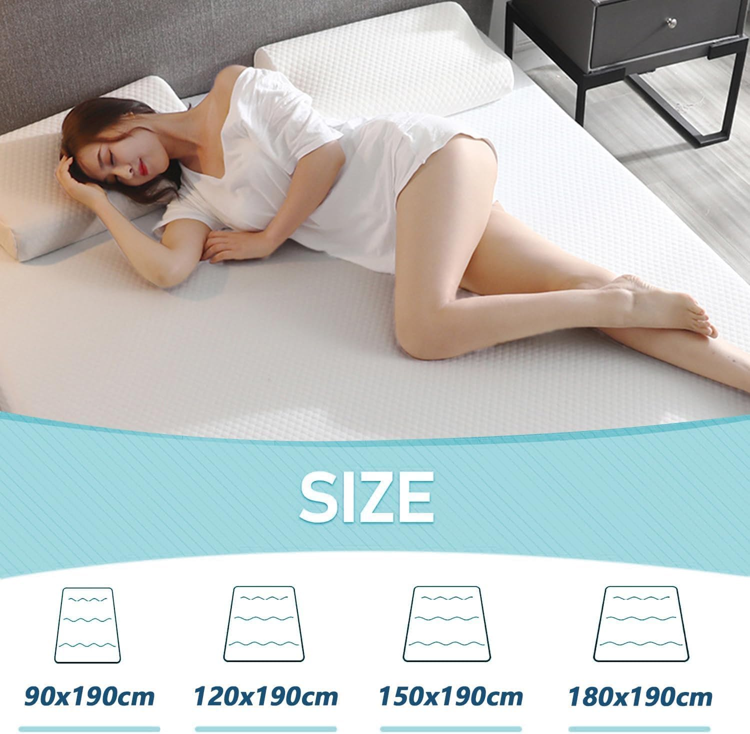 LIODUX Memory Foam Mattress, Comfortable & Breathable Bed Comfortable Mattress for Cooler Sleep Supportive, Spine Balance for Pressure Relief (150 X 200Cm) image number 6
