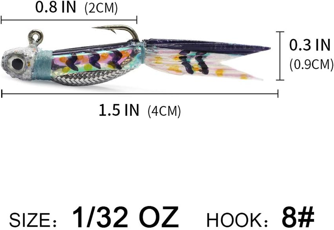 YZD Silverside Minnow Crappie Jig 12Pcs - B/G/M Mix image number 6