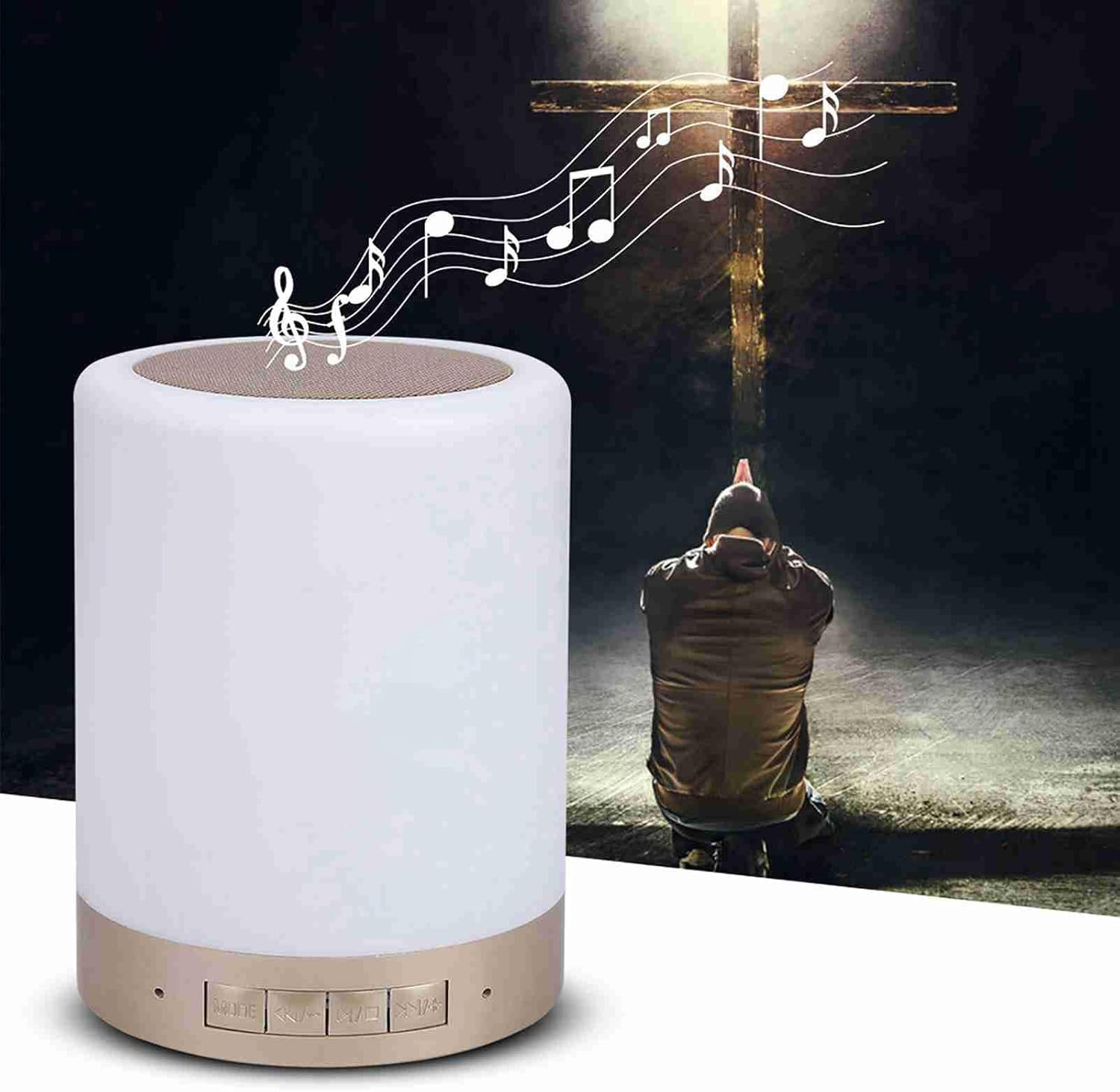 Respicefinem Portable 8G MP3 Touch LED Lamp Wireless Remote Control Bluetooth Quran Speaker with 17 Languages Suitable for Any Occasion Multi Functional Creativity and Modern image number 2