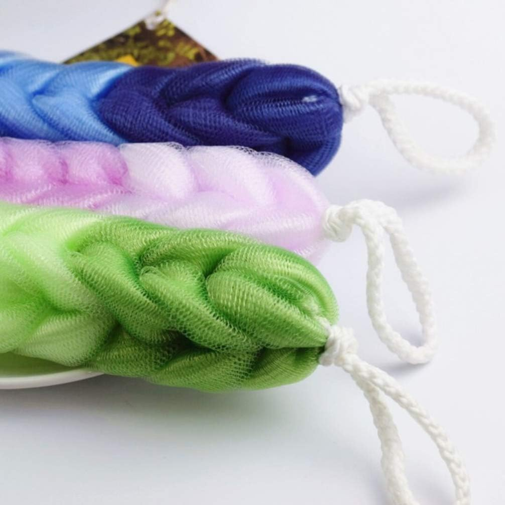 Healifty Long Bath Pouf, Long Stretch Back Sponge with Rope Handles Back Scrubber Bath Shower Mesh Sponge for Men and Women 3PCS