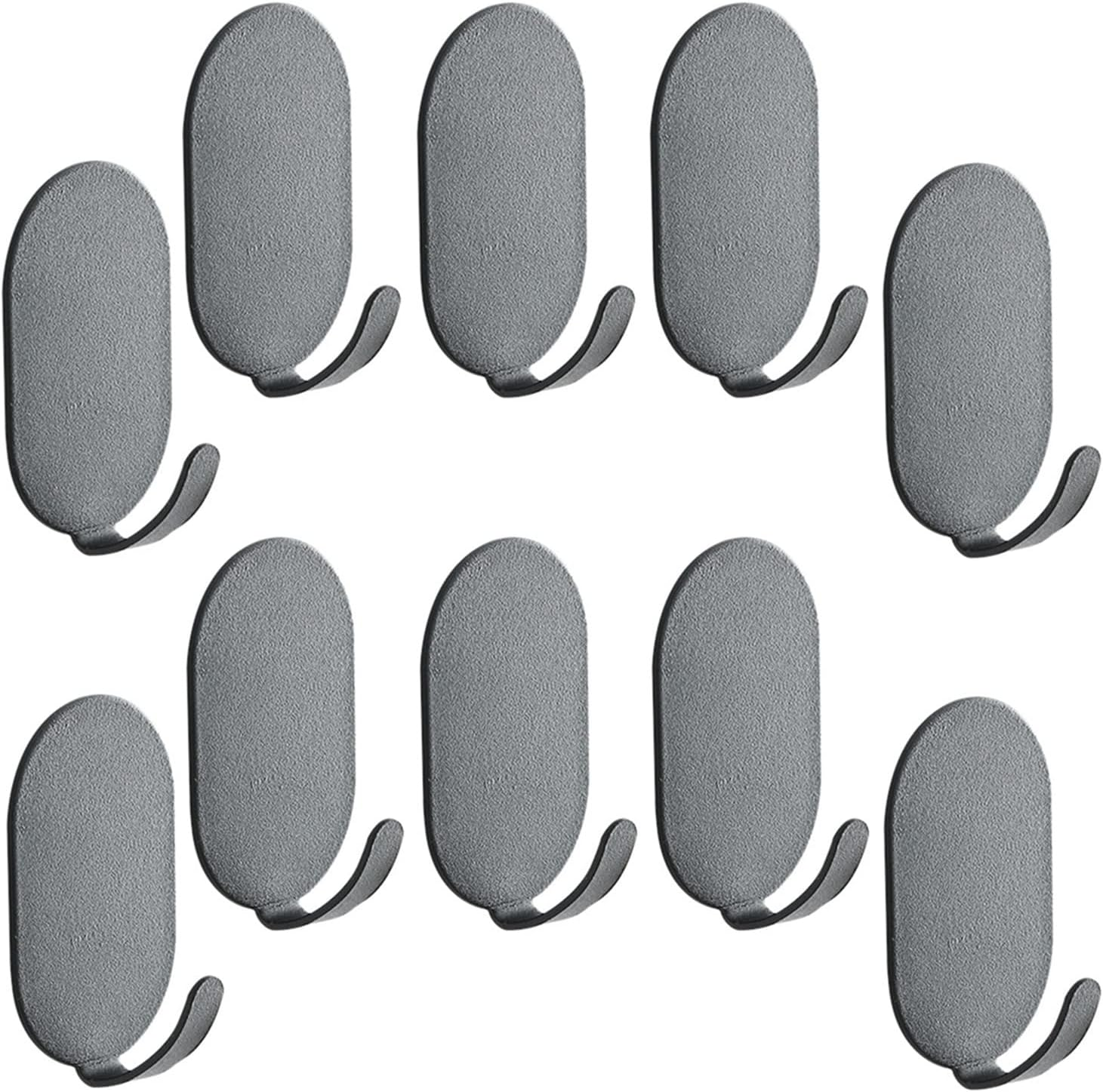 10 Packs Self Adhesive Hook, Heavy Duty Wall Hooks,Durable Strong Carbon Steel Nail Free Sticky Hanger Hooks 3M Adhesive Hooks for Kitchen, Bathrooms, Home, Doors, Office, Closet (White)