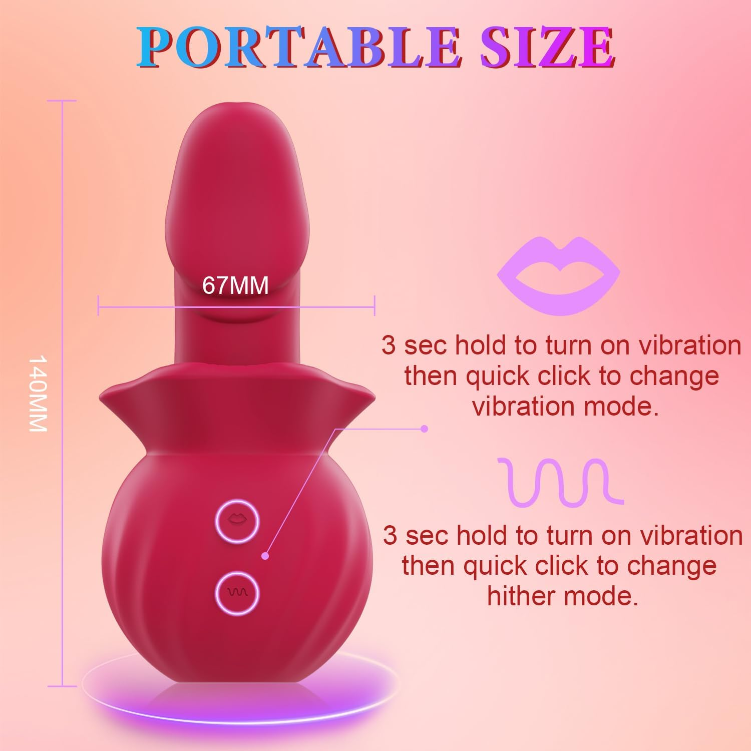 2024 Newest Rose Waterproof Silicone Toy, Rose Red Toys Relaxing Toy for Couple Women Men Adult image number 3