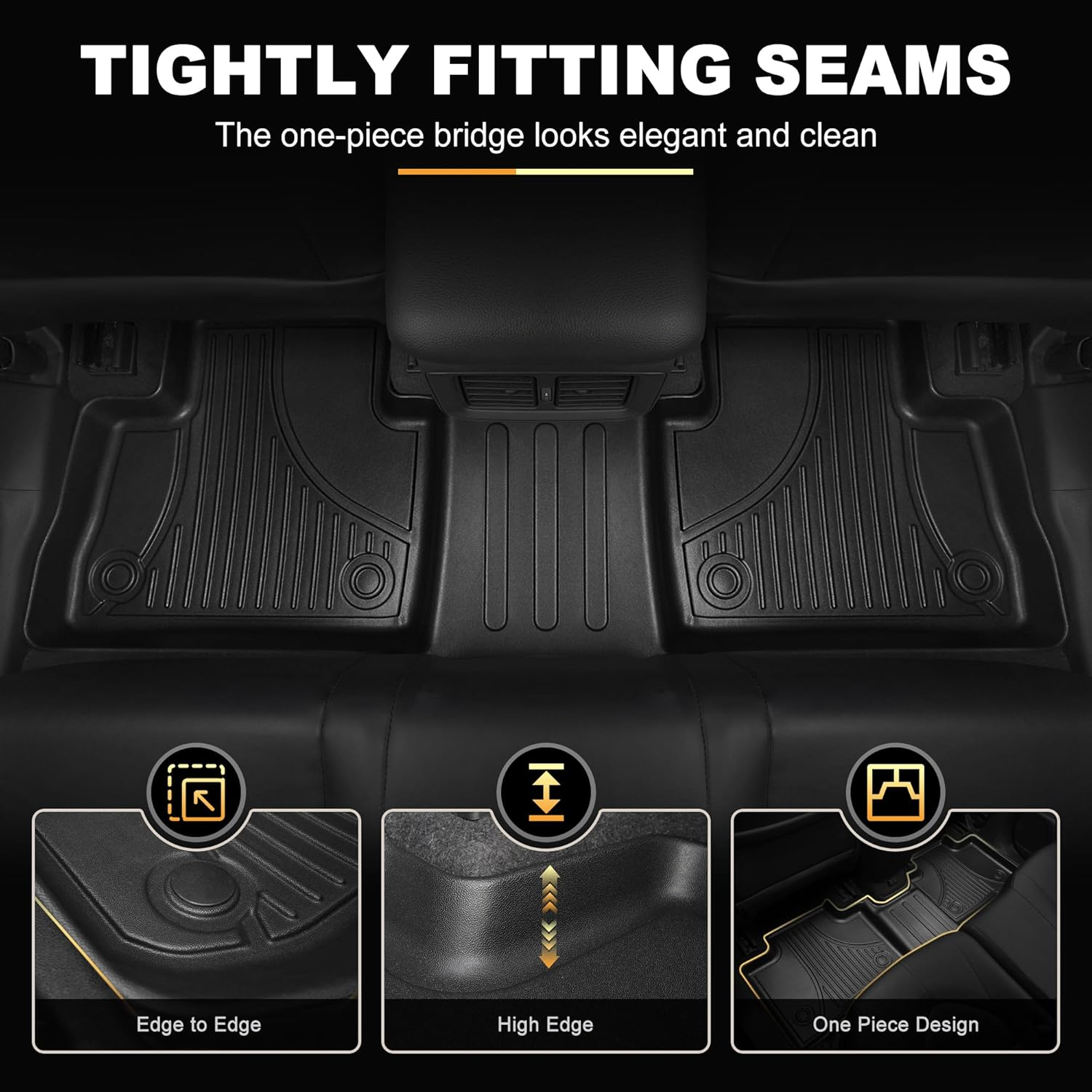 AOMSAZTO All Weather Floor Mats & Cargo Liner Trunk Set Fit for BMW X5 2014 2015 2016 2017 2018 | All Season Guard Envista Accessories Anti-Slip Floor Mats Cargo Liner image number 3