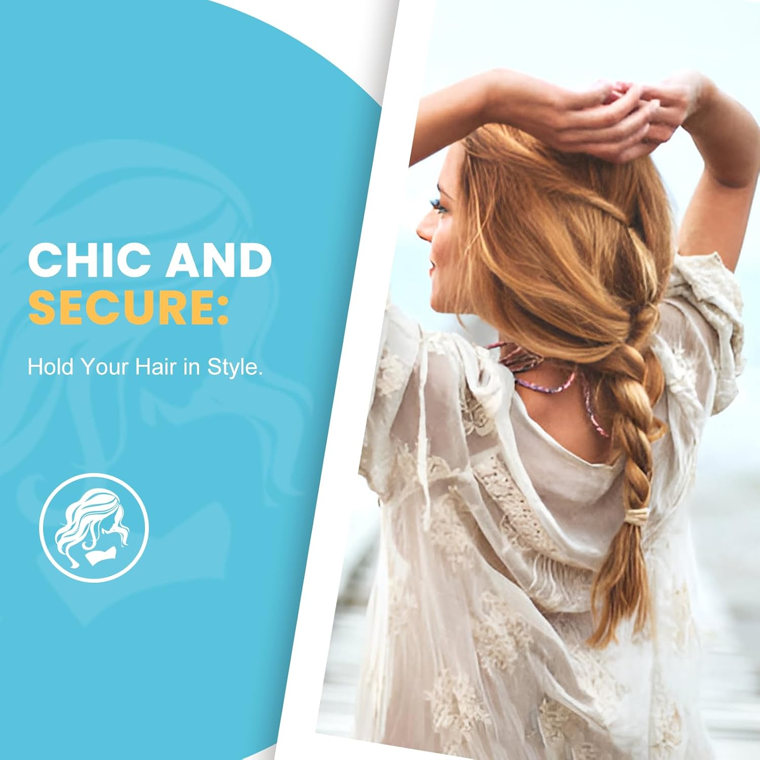 HOYOLS Soft Large Seamless Hair Ties, Gentle Stretch Nylon Ponytail Holder Bands for Thick Heavy Curly Hair, No Slip No Damage Scrunchies Headbands 100 Pcs (Light Blonde) image number 2