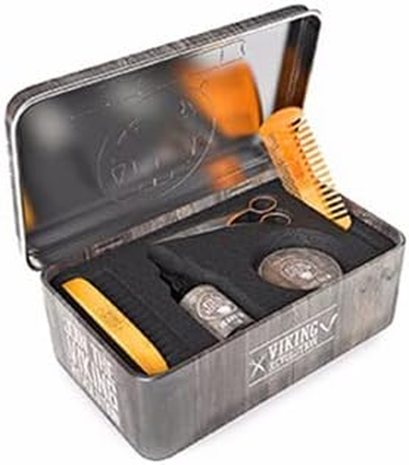 Viking Revolution - Ultimate Beard Kit - Beard Grooming Kit with Beard Brush, Beard Comb, Beard Balm, Beard Oil, Beard & Moustache Scissors - Gifts for Men image number 1