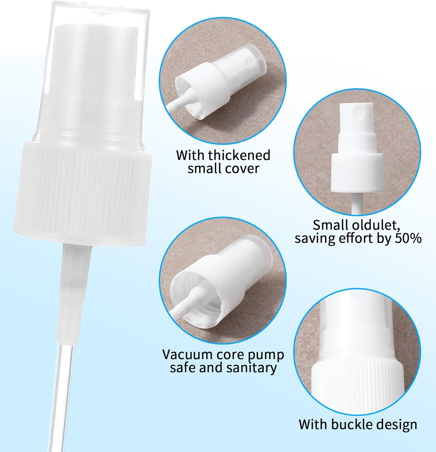 Valuebargain 8 Pcs Spray Tops for Toner Bottles, Spray Cap for Glycolic Acid, Oil Bottles (White) image number 4