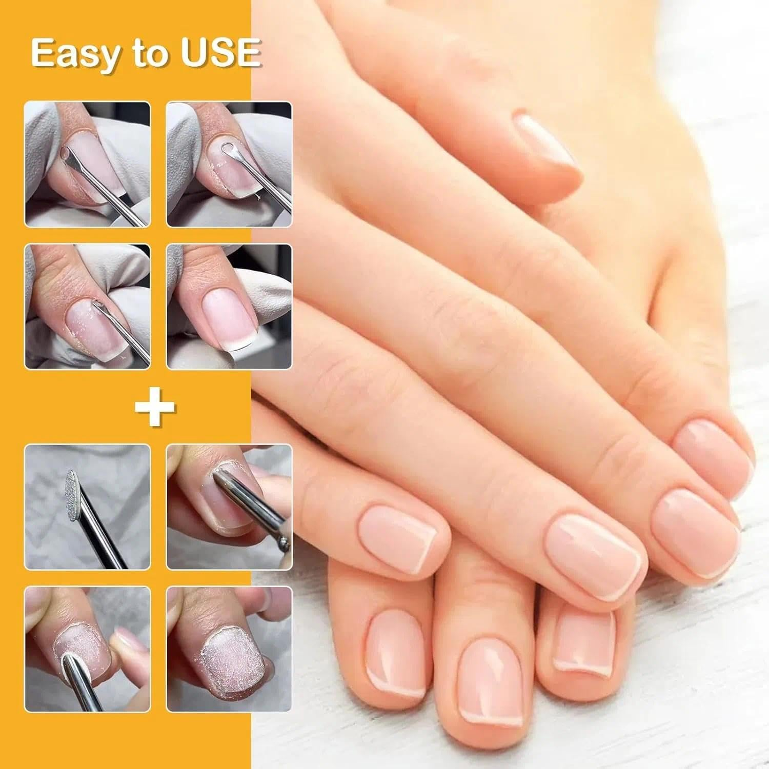 2-In-1 Stainless Steel Cuticle Pusher, Dual-Ended Manicure Tool with Beveled & Loop Head, Professional Nail Care for Lifting & Removing Cuticles, Home & Salon Use, Ermaoo image number 6