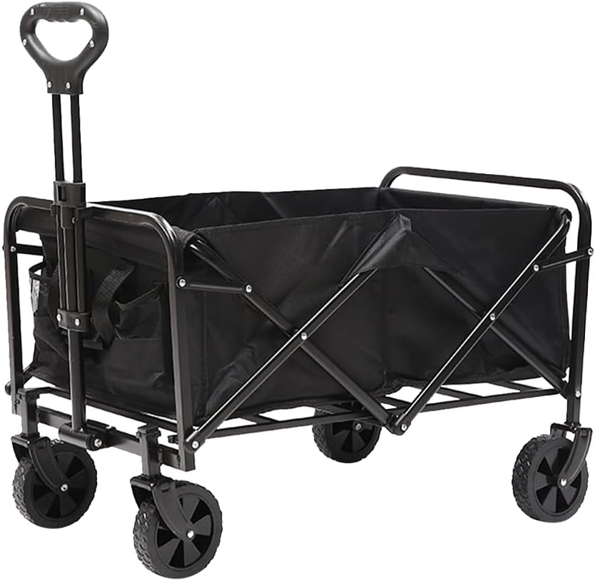 200L Foldable Garden Trolley Wagon Cart Outdoor Camping Beach Trailer with Brakes (White)