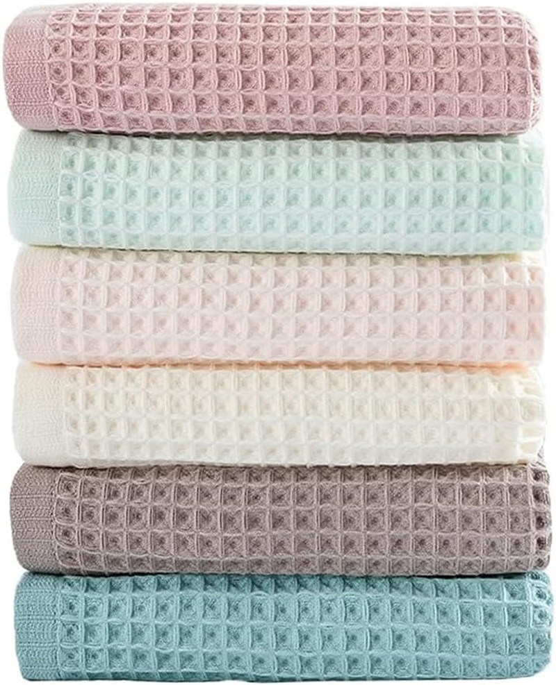 100% Cotton Kitchen Towels Set,Waffle Weave Kitchen Dish Cloth,Super Absorbent Kitchen Dish Towels for Drying Dishes 13.4X13.4 Inches Dish Rags for Washing Dishes 6 Pack Mixed Color,Hand Towels image number 3