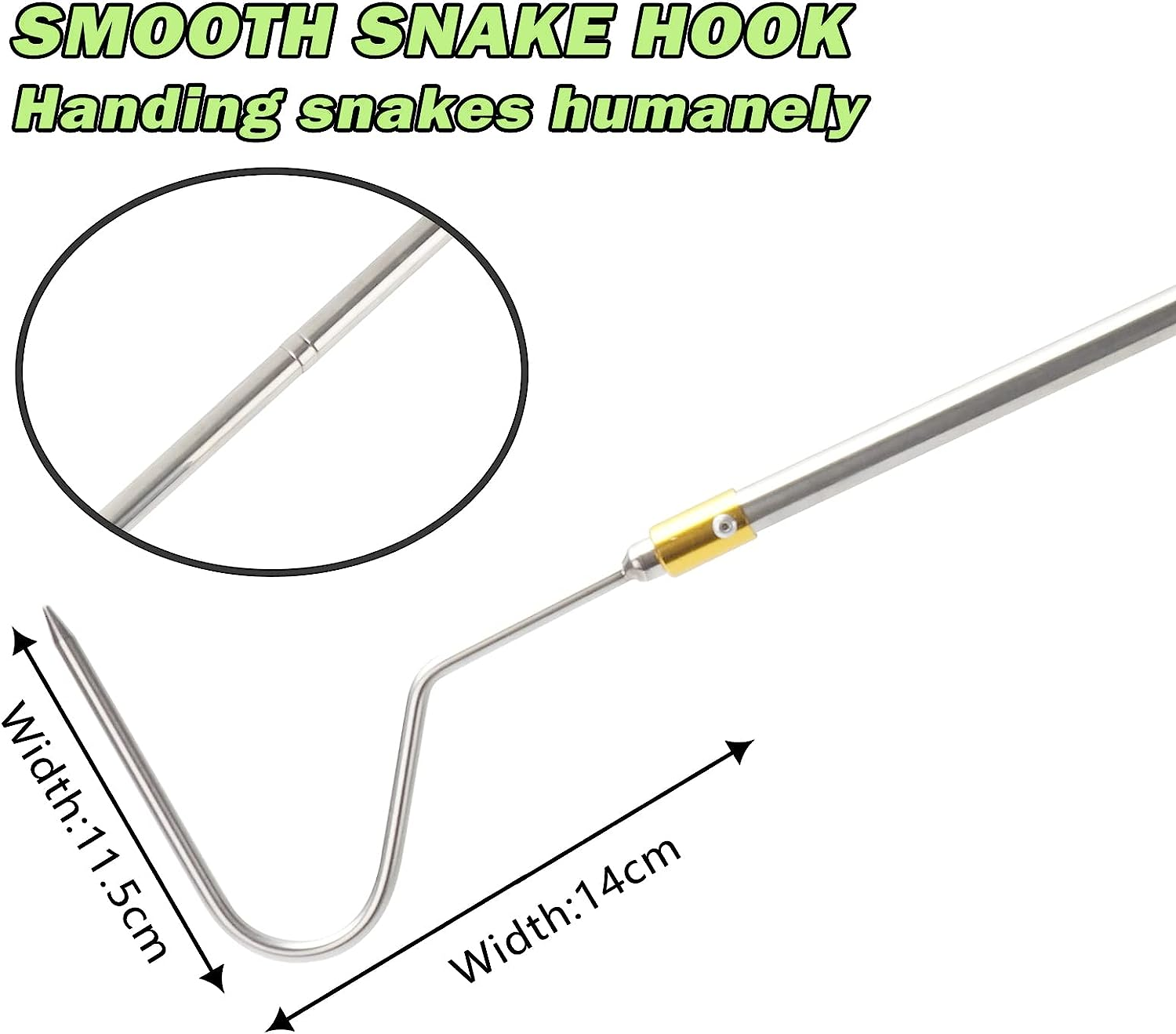 Yorikyas 64 Inch Snake Catcher Hook Stick Tongs Grabber Handling Tool Kit for Rattlesnakes Python Copperhead Removal