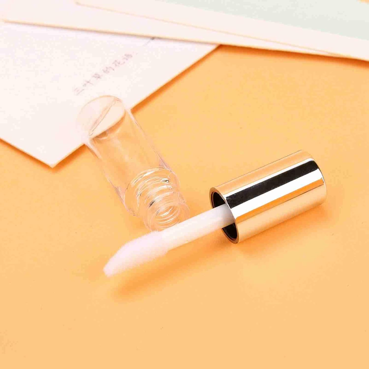 Empty Lip Gloss Tubes, 45Pcs 1.2Ml Mini Transparent Tubes, Empty Lip Balm Containers with Silver Lid for Lipstick Samples image number 3
