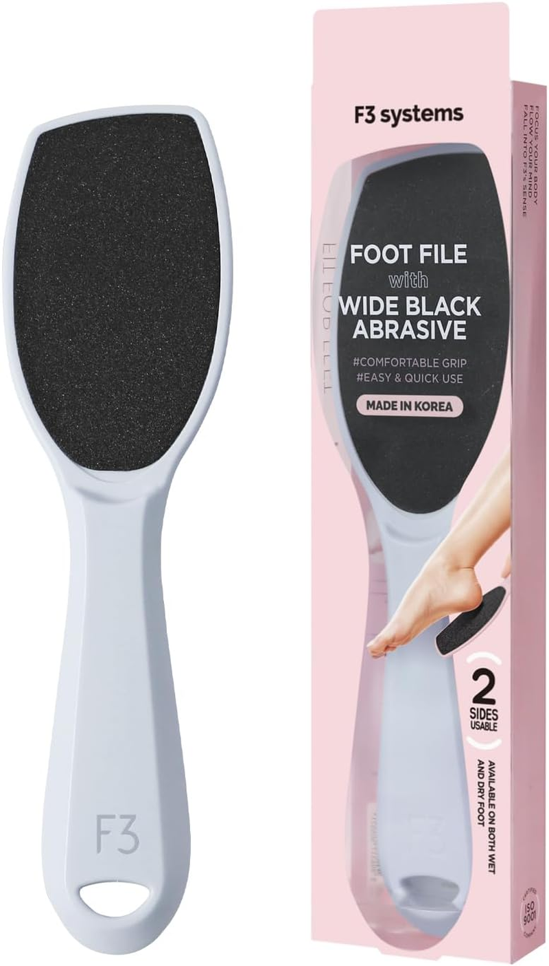 F3 Systems, Wide Emery Foot File(Hot Pink), Double-Sided Pedicure Tool, Colossal Professional Foot File for Men & Women, Effective for Cracked Heel, Callus Remover, Foot Scrubber