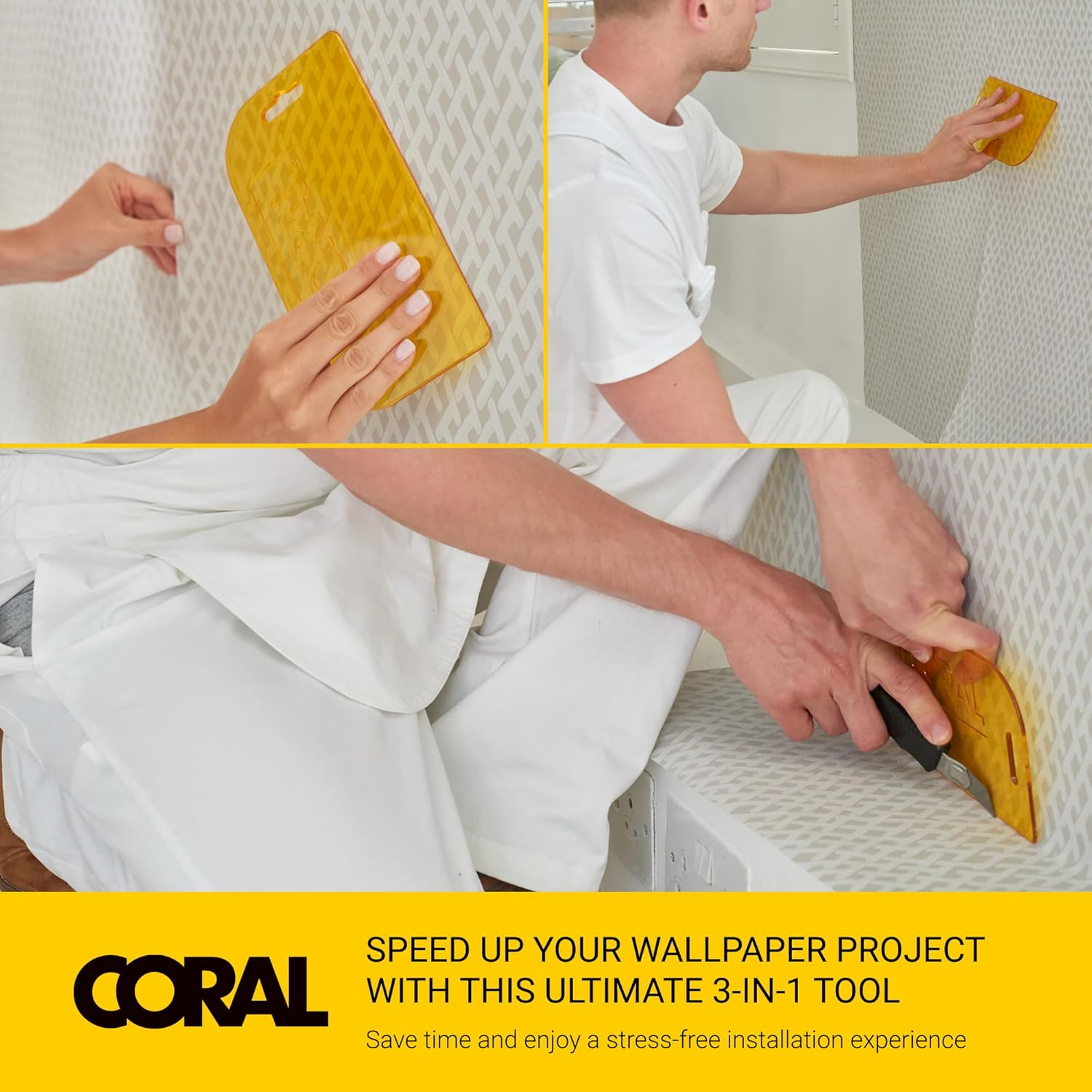 Coral 69500 Paperwiz 3-In-1 Wallpaper Tool, the Original, Yellow image number 5