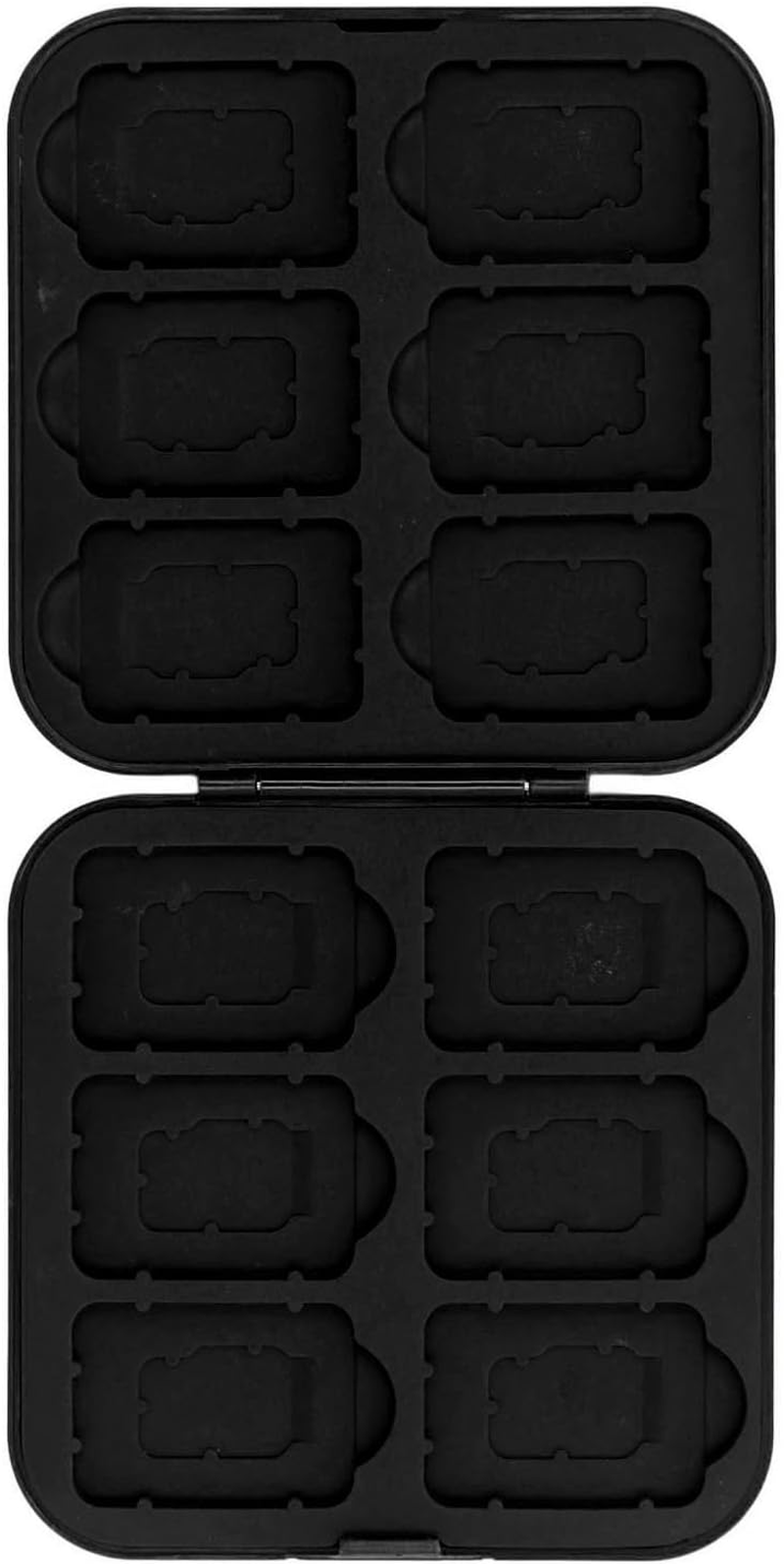 12,Game Card Case,12 Cartridge Slots Silicon Holder Storage, Game Card,Sdhc Card,Memory Card, with Hard Game Case,For Applicable Scope. (Black) - Black image number 6