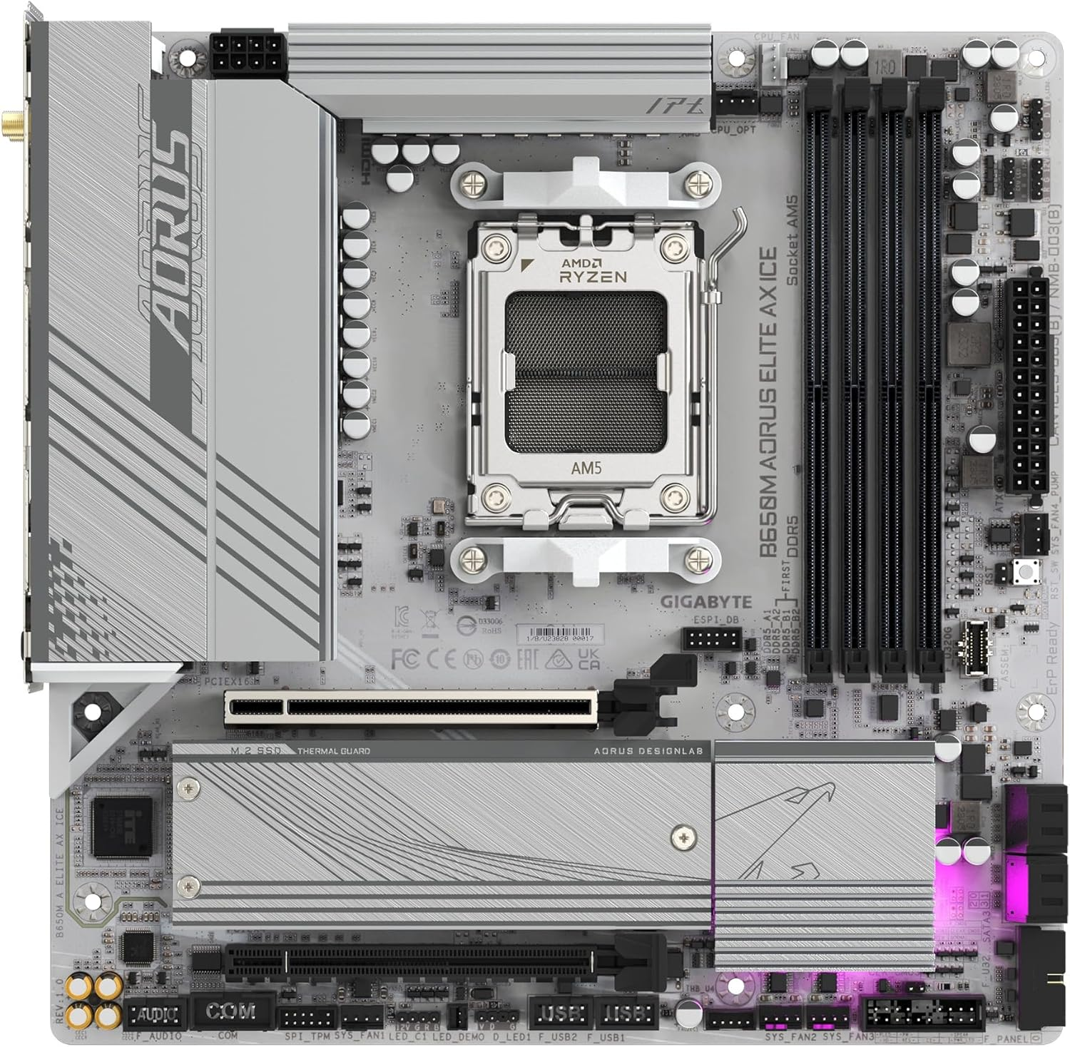 Gigabyte AM5 B650M AORUS ELITE AX ICE DDR5 Motherboard