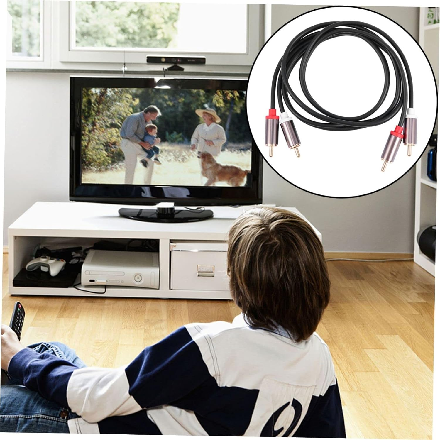 Homoyoyo Male to Male Audio Cable to Connection High Fidelity Sound Quality Wear-Resistant for Home Theater Gaming Consoles