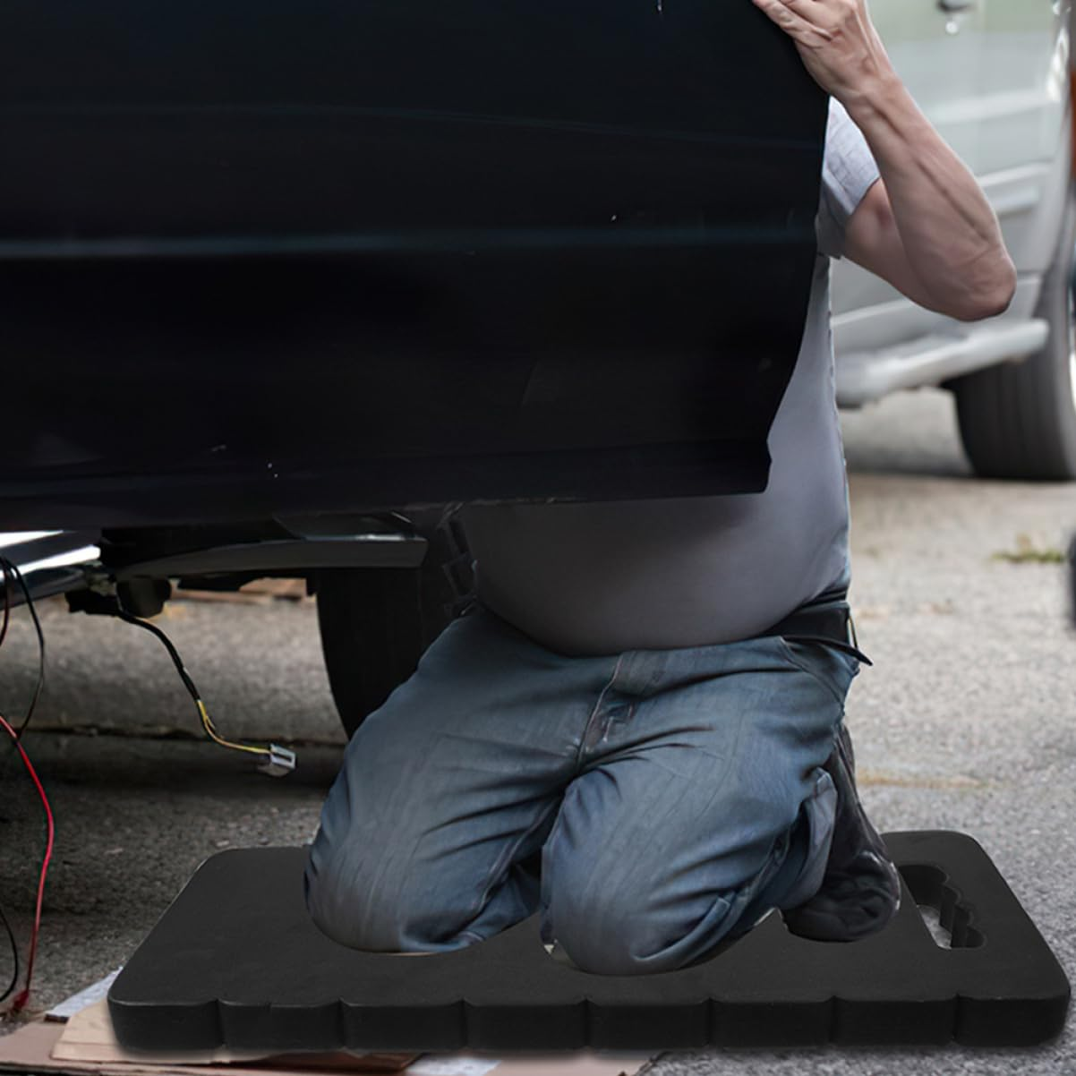 Yardenfun 2Pcs Eva Garden Kneeling Pads Thick Knee Cushions for Gardening and Outdoor Use 45X21X2.5Cm Black Lightweight Protective Mats image number 2