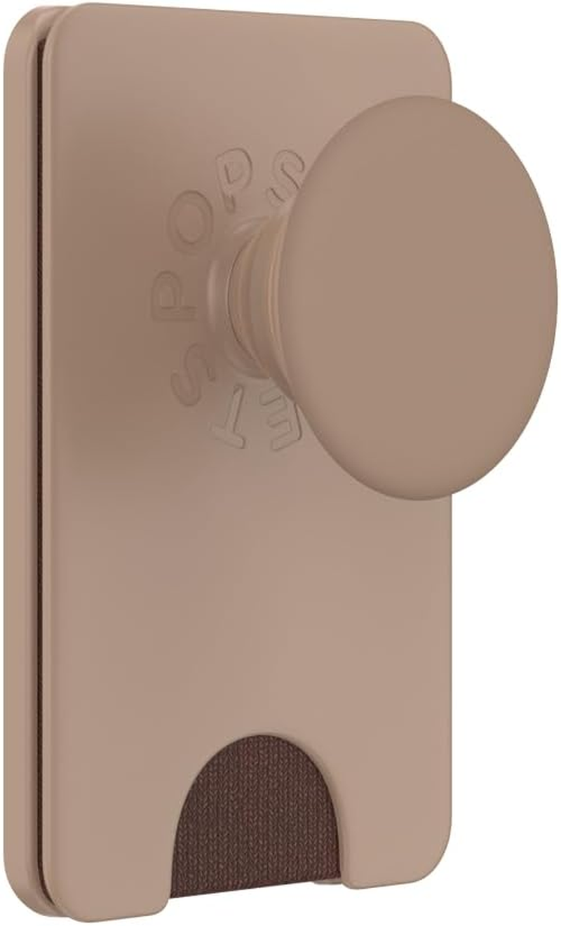 Popsockets Phone Wallet with Expanding Grip and Adapter Ring for Magsafe&reg;, Phone Card Holder, Wireless Charging Compatible, Wallet Compatible with Magsafe&reg; - Latte