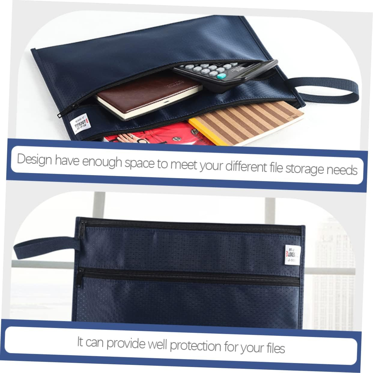 TOGEVAL Oxford Cloth Zipper Document Bag File Pouch Zipper Portable File Folder Office Accessory image number 1