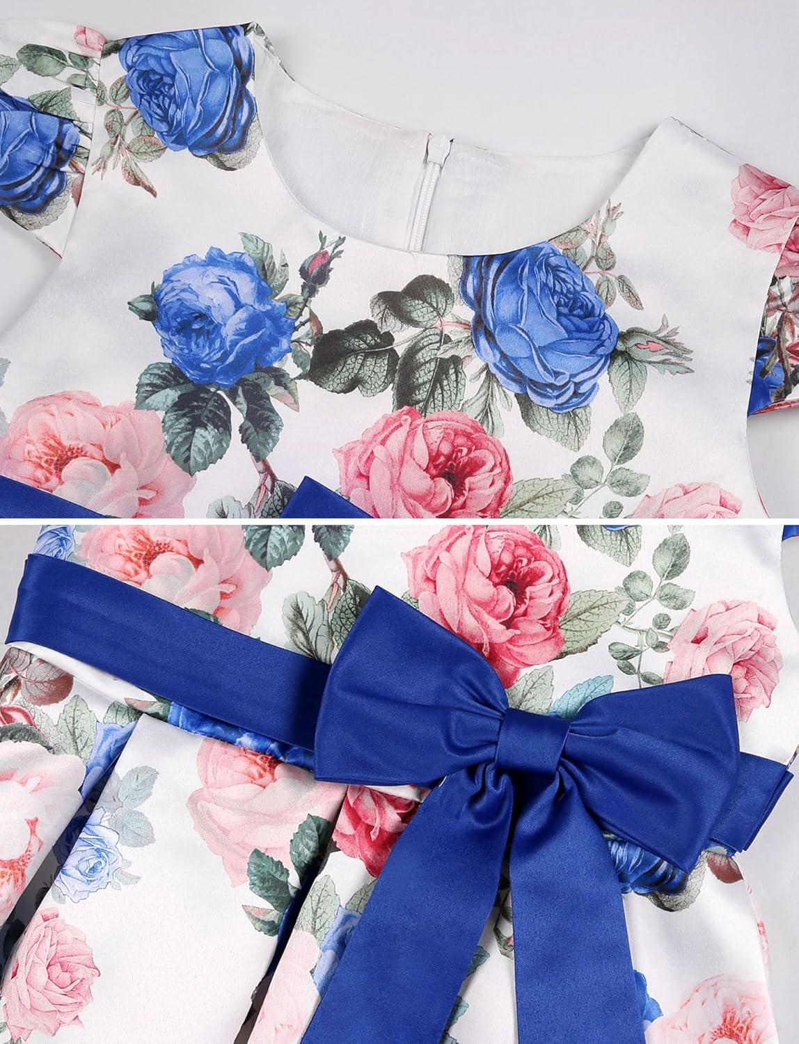 FEOYA - Baby Girl Wedding Suits Pageant Dress Child Party Gown Ceremonial Dresses Flower Baptism Christening Dress Kid Formal Outfit Short Sleeve with Bow Belt 2-10 Years image number 3