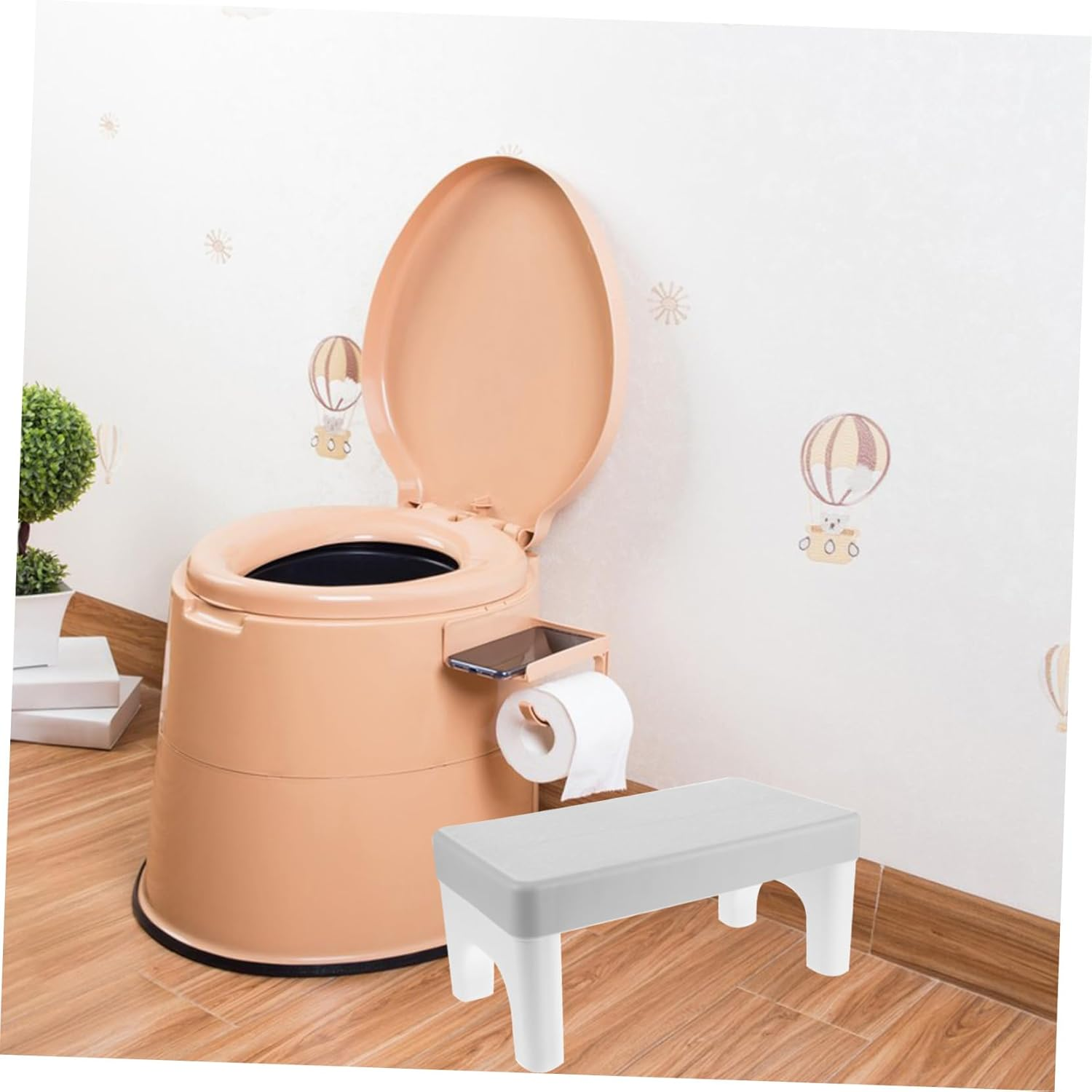 EXAOMBLE Bathroom Stool Step Stool for Boys and Girls Adults Foot Toilet Cubicle Legs Easy to Carry Space-Saving image number 2