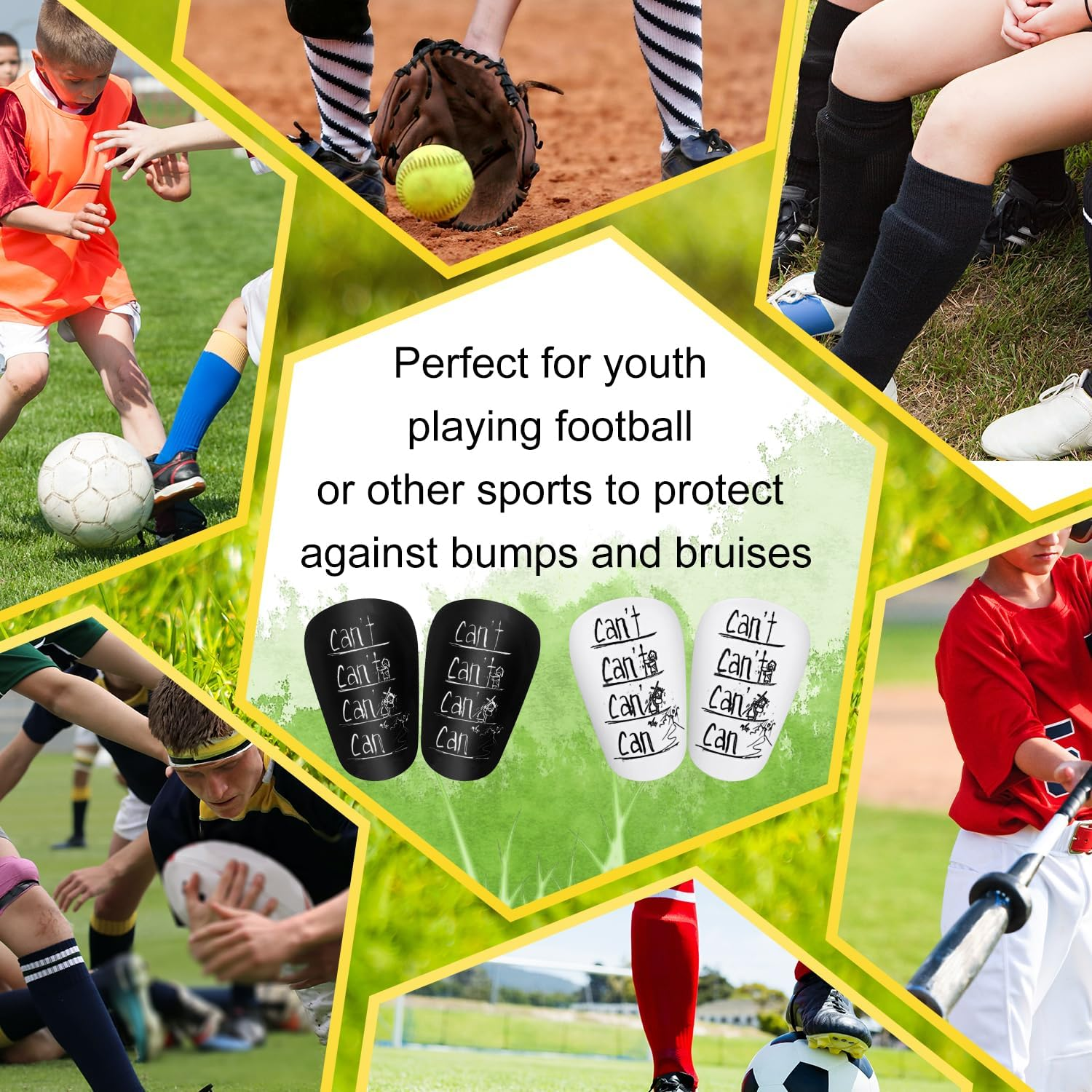 2 Pairs Mini Soccer Shin Guards, 3.94X2.36 Inch Small Shin Guards Anti-Slip Football Shin Pads Protective Shin Guards for Teenagers Children Adults Boys Girls image number 6