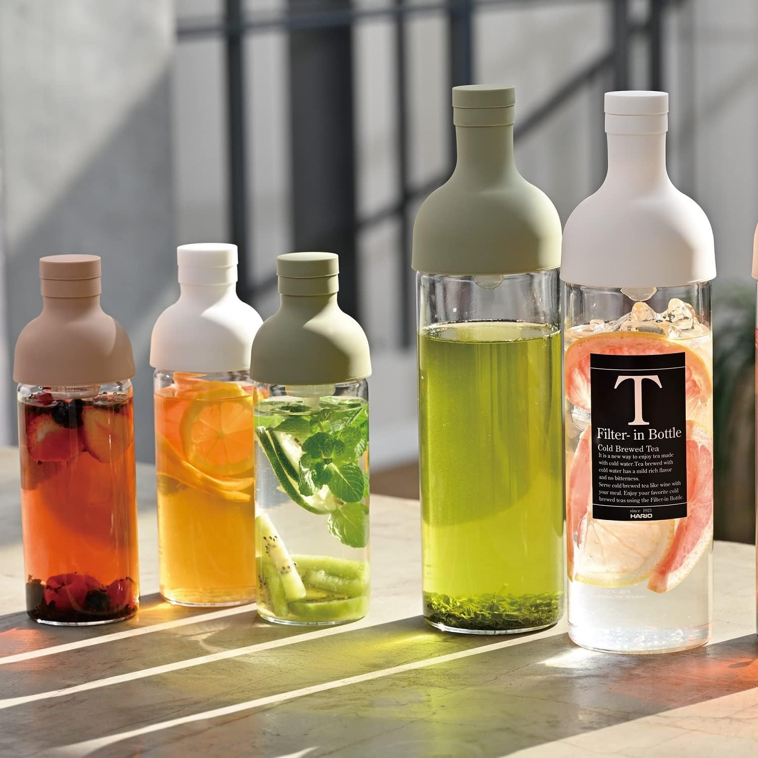 Hario FIB-75-SG Filter-In Bottle, Practical Capacity: 25.4 Fl Oz (750 Ml), Smoky Green, Made in Japan image number 4