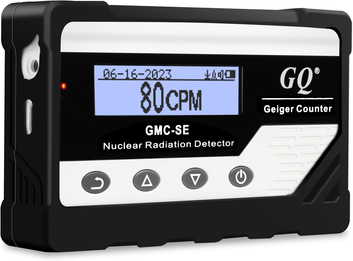 GQ GMC-SE Geiger Counter Radiation Detector Beta Gamma X-Ray Digital Nuclear Radiation Dosimeter Portable USA NIST & NRC Radiation Monitor Meter, Data Recording Device, Drop-Proof Black Silicone Case image number 1