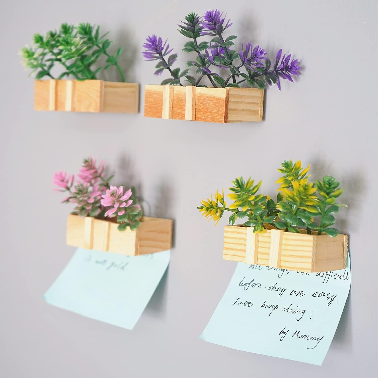 4Pcs Cute Flower Refrigerator Magnets with Handmade Orchid Wooden Pot, Simulation Plant Refrigerator Magnet for Adults, Mini Decor Magnet for Fridge, Home, Kitchen, Office, School, Locker, Whiteboard&hellip; - 6 Dessert image number 5