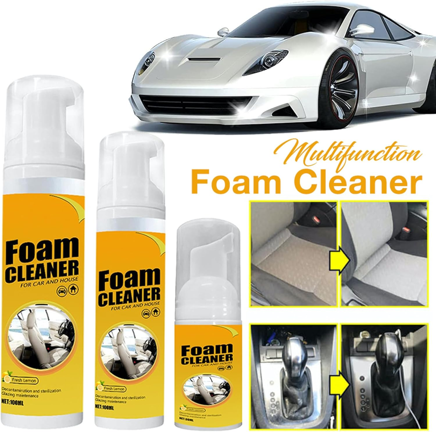 Multi-Purpose Car & House Foam Cleaner, Cleaning Foam Tool for Interior, Available in 30Ml/100Ml/150Ml Sizes (30Ml) image number 1