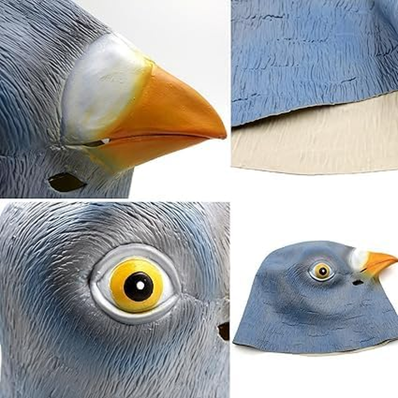 1Pcs Deluxe Novelty Halloween Costume Party Latex Animal Head Mask Pigeon image number 1