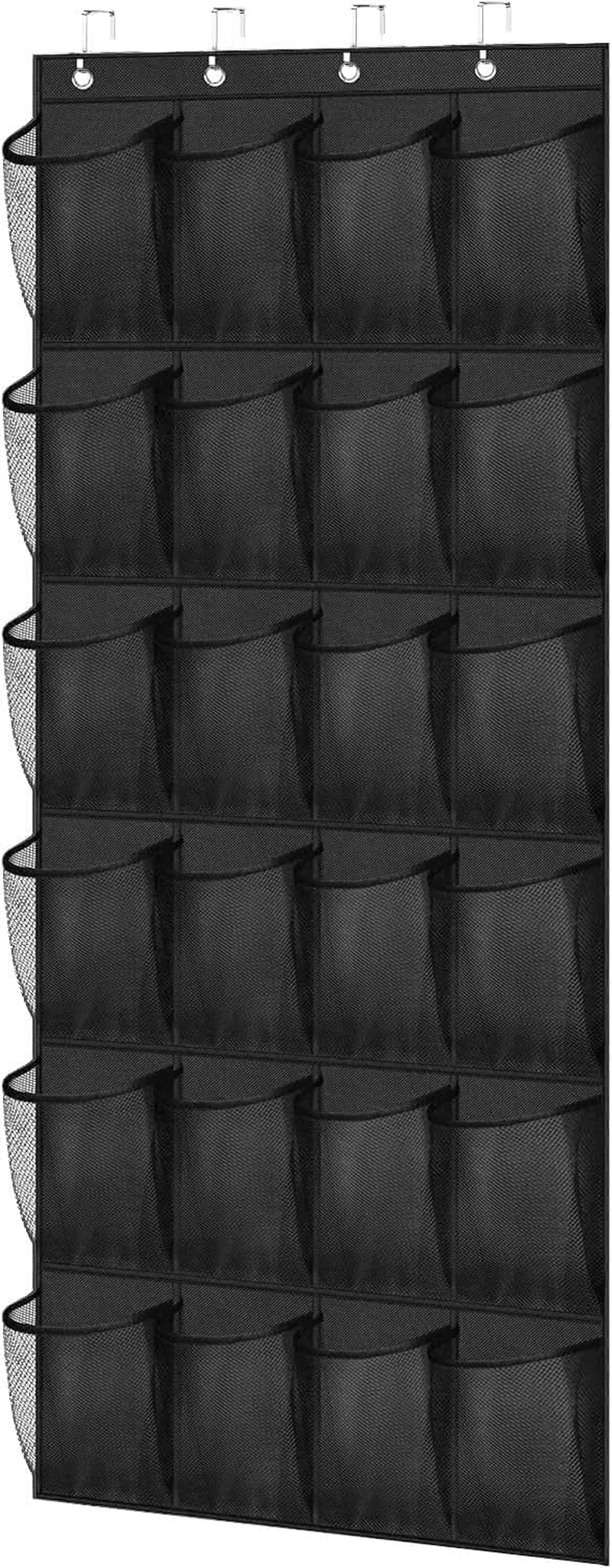 MISSLO Kids Shoe Organizer Pink Room Decor for Bedroom Door Hanging Baby Closet Storage over the Rack Breathable 24 Large Mesh Pockets for Toddler Girl