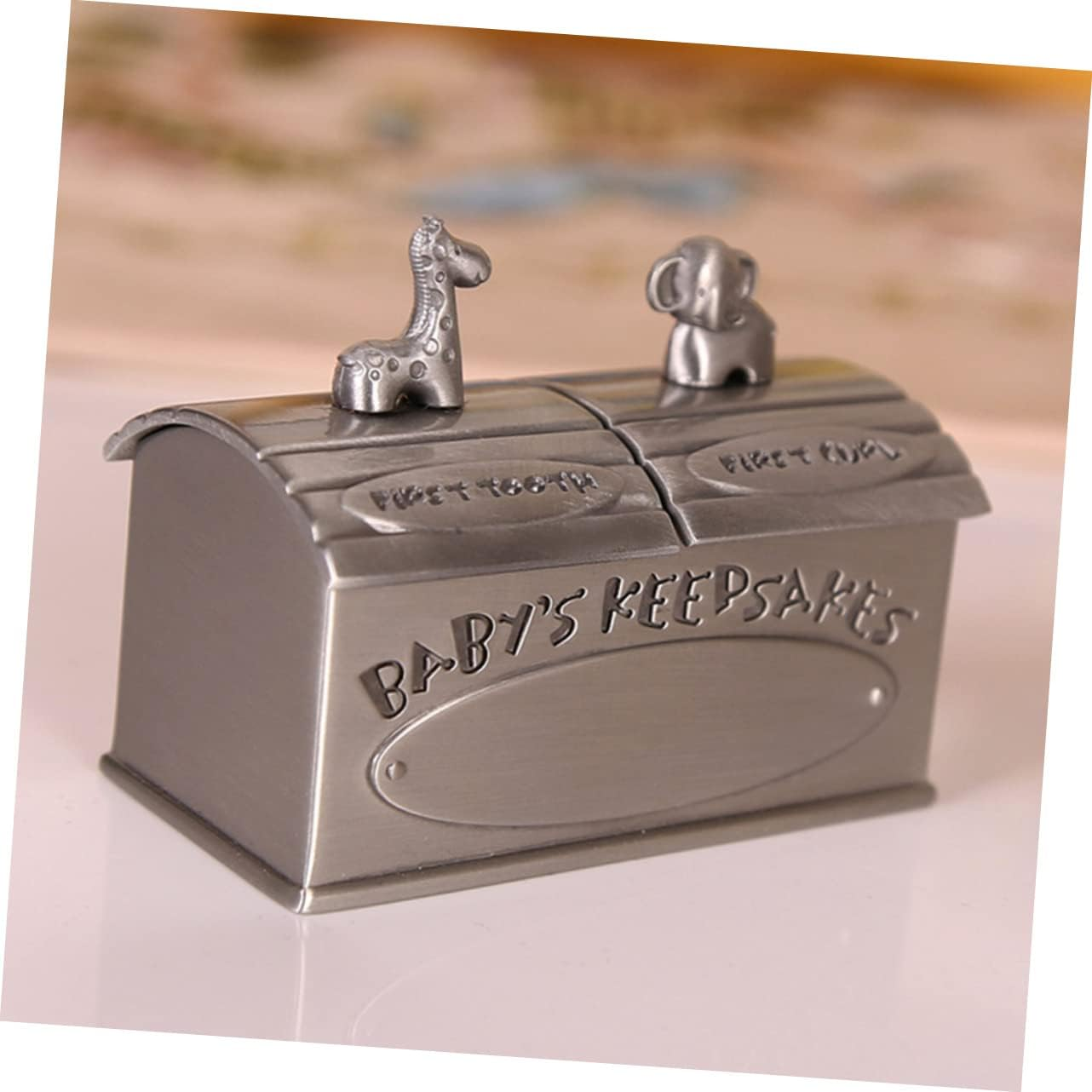 Abaodam Teeth Storage Box Metal Tooth Holder Keepsake Organizer for Born Boys and Girls image number 6