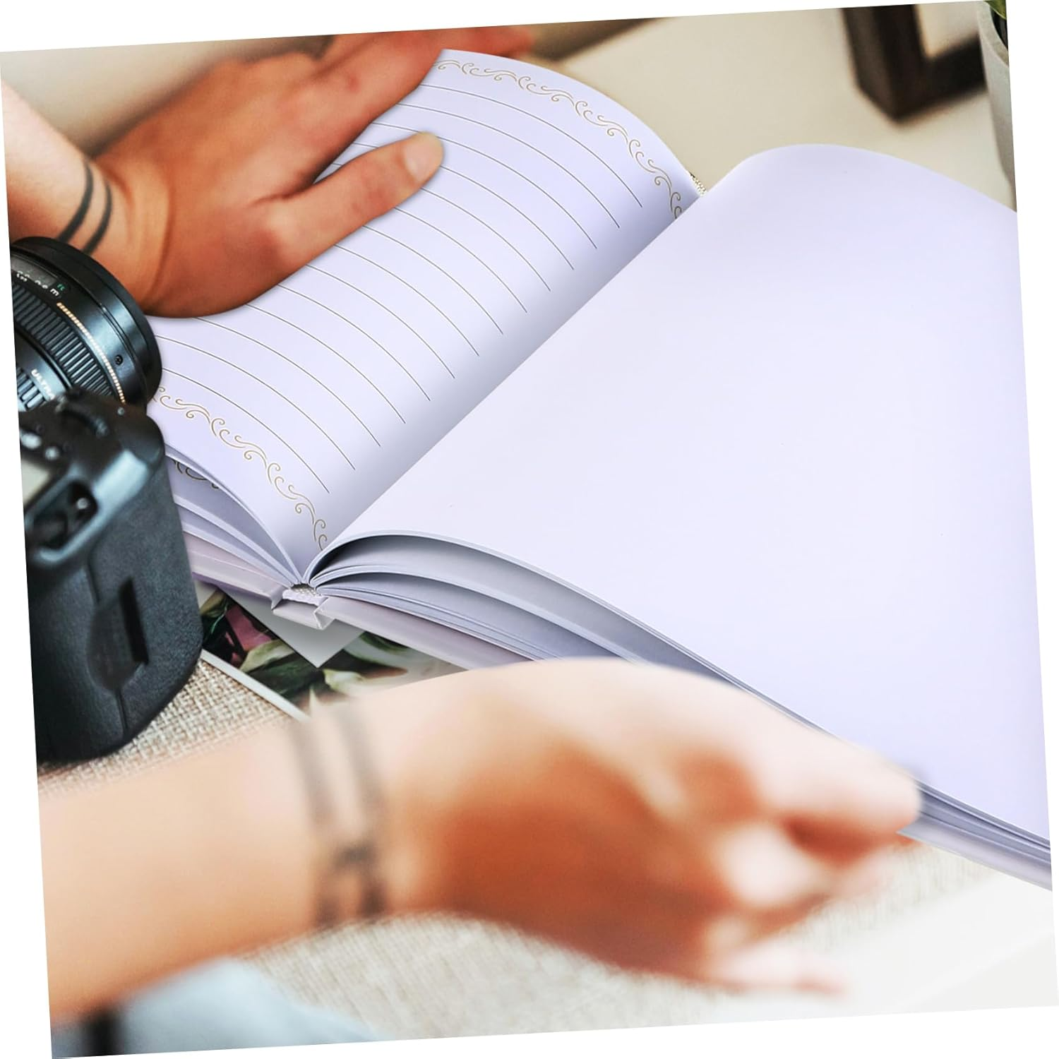 ABOOFAN Wedding Guest Book Album Ample Pages for Messages Photos Elegant Foil Design Memorial Guestbook for Birthday Wedding and Family Gatherings image number 2