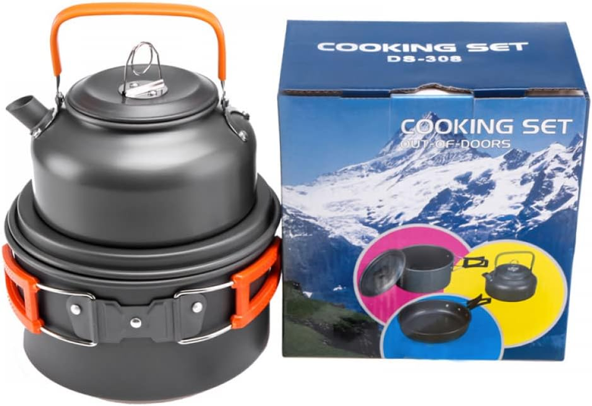 10PCS Camping Cookware Stove Kettle Mess Kit &ndash; Camping Cooking Set - Camping Pots and Pans Set - Camp Accessories Equipment - Backpacking Supplies Survival Gear for Outdoor and Picnic image number 3