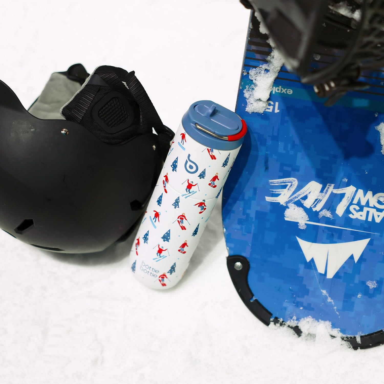 Bottle Bottle Insulated Stainless Steel Water Bottle 750 Ml with Straw, Lid & Handle - Leak-Proof, Bpa-Free, Double Walled - Ideal Water Bottle for Sports, Travel & Fitness (Skiing) image number 6