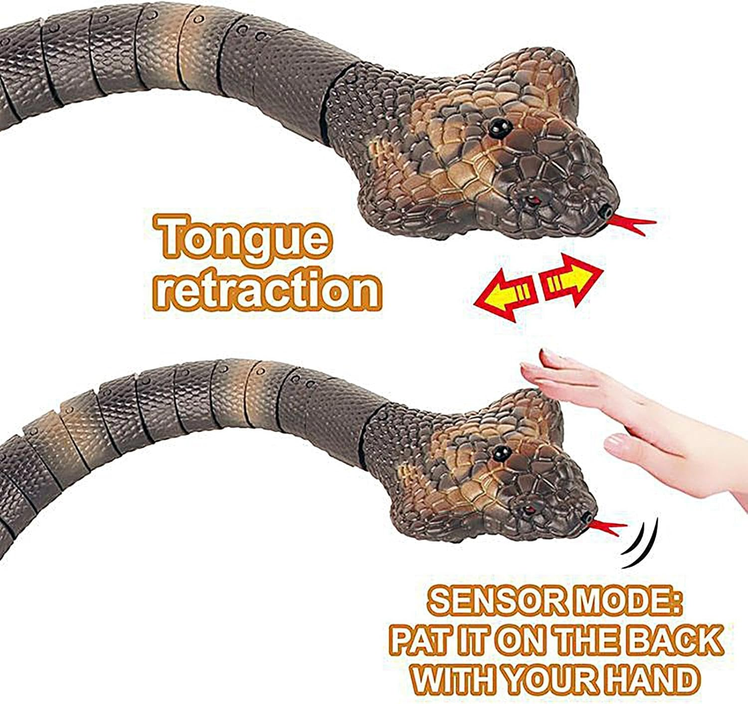 Remote Control Snake Cat Toy, Electric Cobra Cat Toy, Realistic Snake Toy, Smart Sensor Cat Toy, Obstacle Avoidance Toy, Interactive Cat Toy, Remote Control Cobra, Realistic Cat Play Toy, Double Funct image number 4