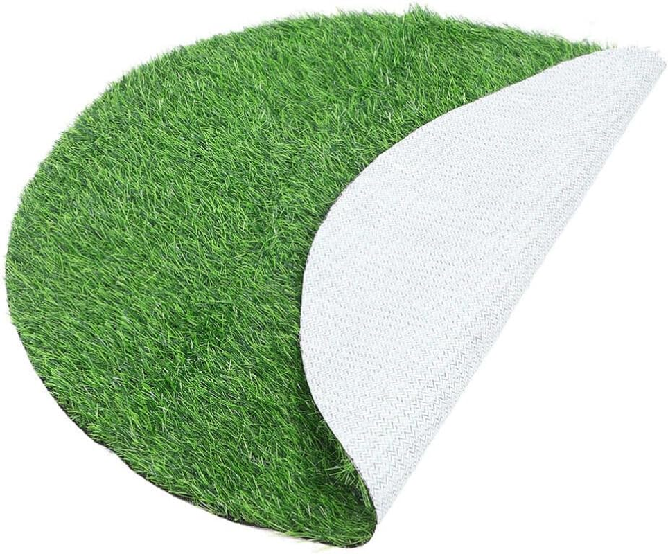 PRETYZOOM round Artificial Grass Turf Outdoor Indoor Area Rug Circular Carpet Realistic Synthetic Grass Runner Soft Grass Mat for Pet Dog Lawn Garden 31 Inch image number 1