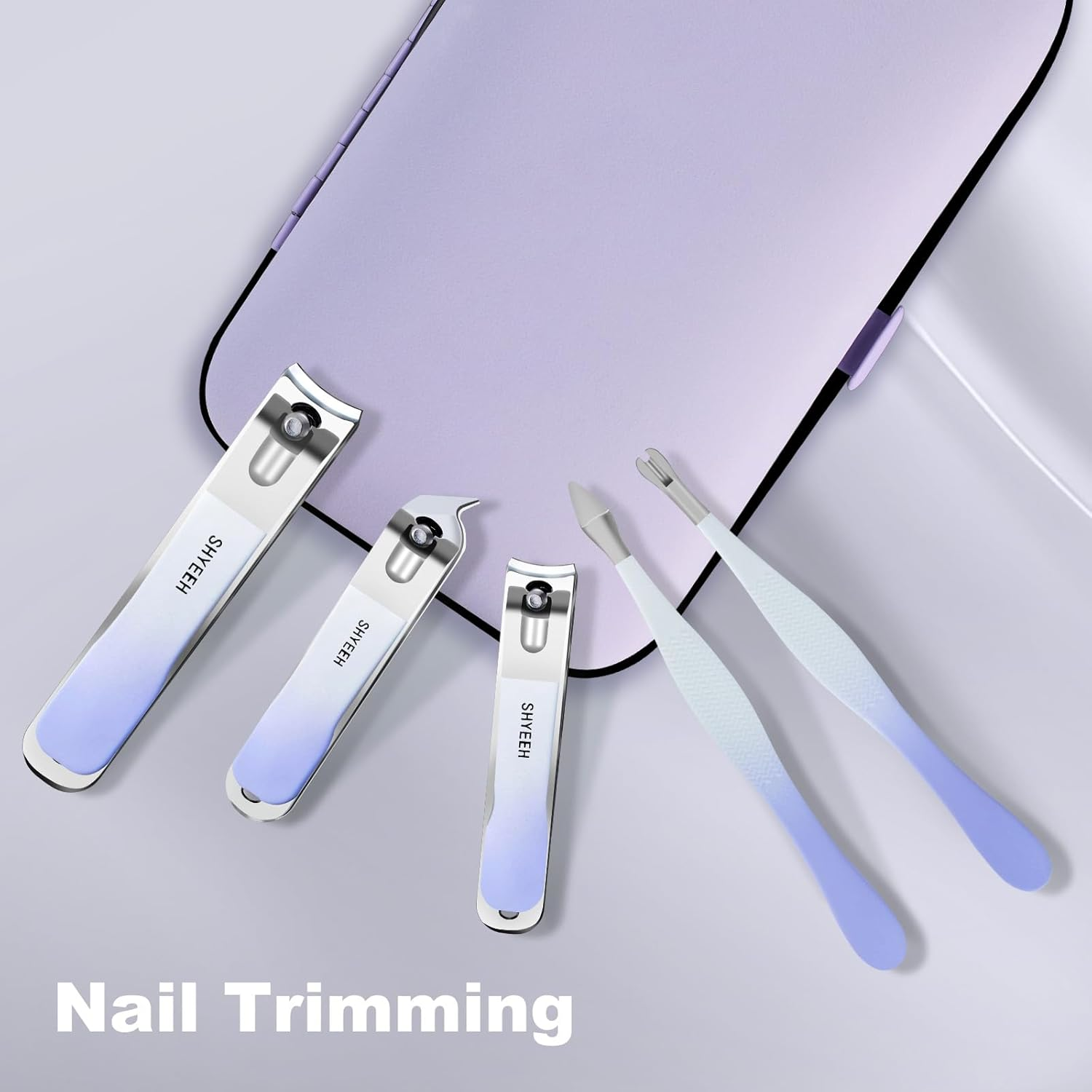 Manicure Set, 10 Pcs High-Carbon Steel Nail Clippers Set, Portable Mini Manicure and Pedicure Kit, Travel Grooming Nail Kit with Leather Bag for Men and Women - Pink image number 4